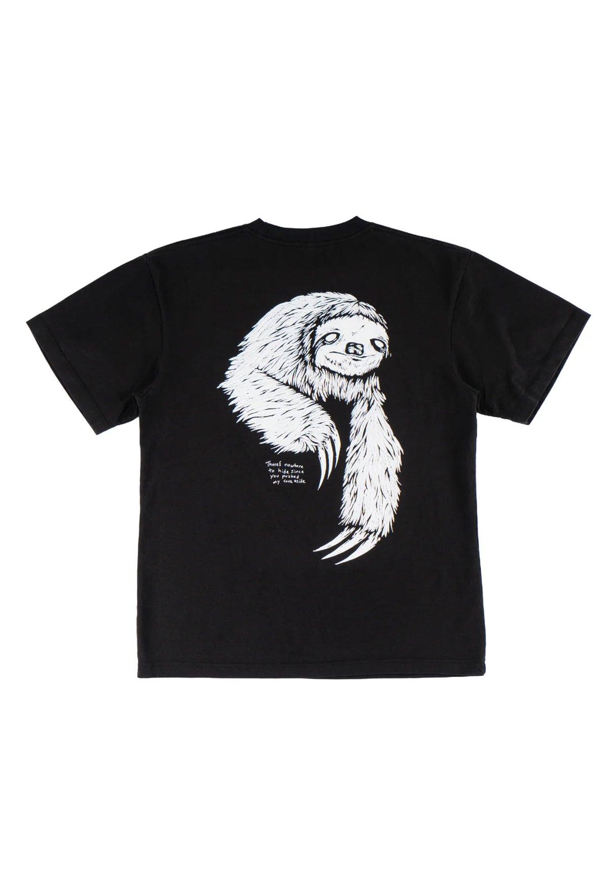 Sloth black-white Rueckenansicht