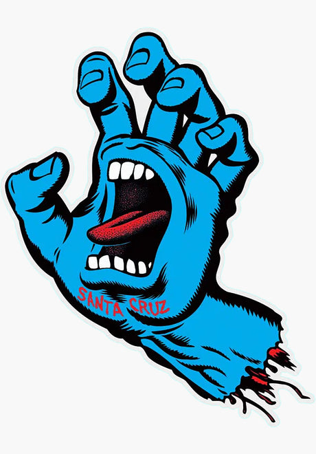 Screaming Hand Mylar Sticker blue Vorderansicht