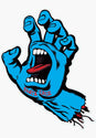 Screaming Hand Mylar Sticker blue Vorderansicht