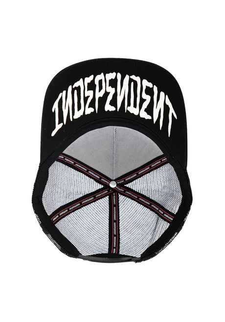 Dressen Skull Rose 5-Panel High Structured Snapbac white-black Closeup1