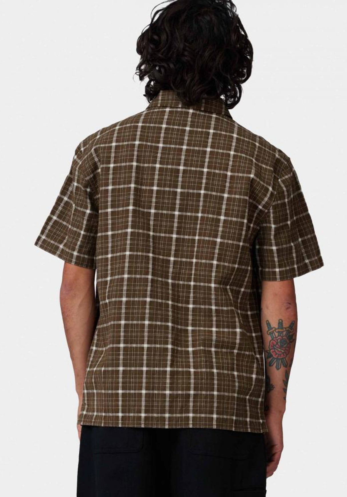 Eli brown-checked Rueckenansicht
