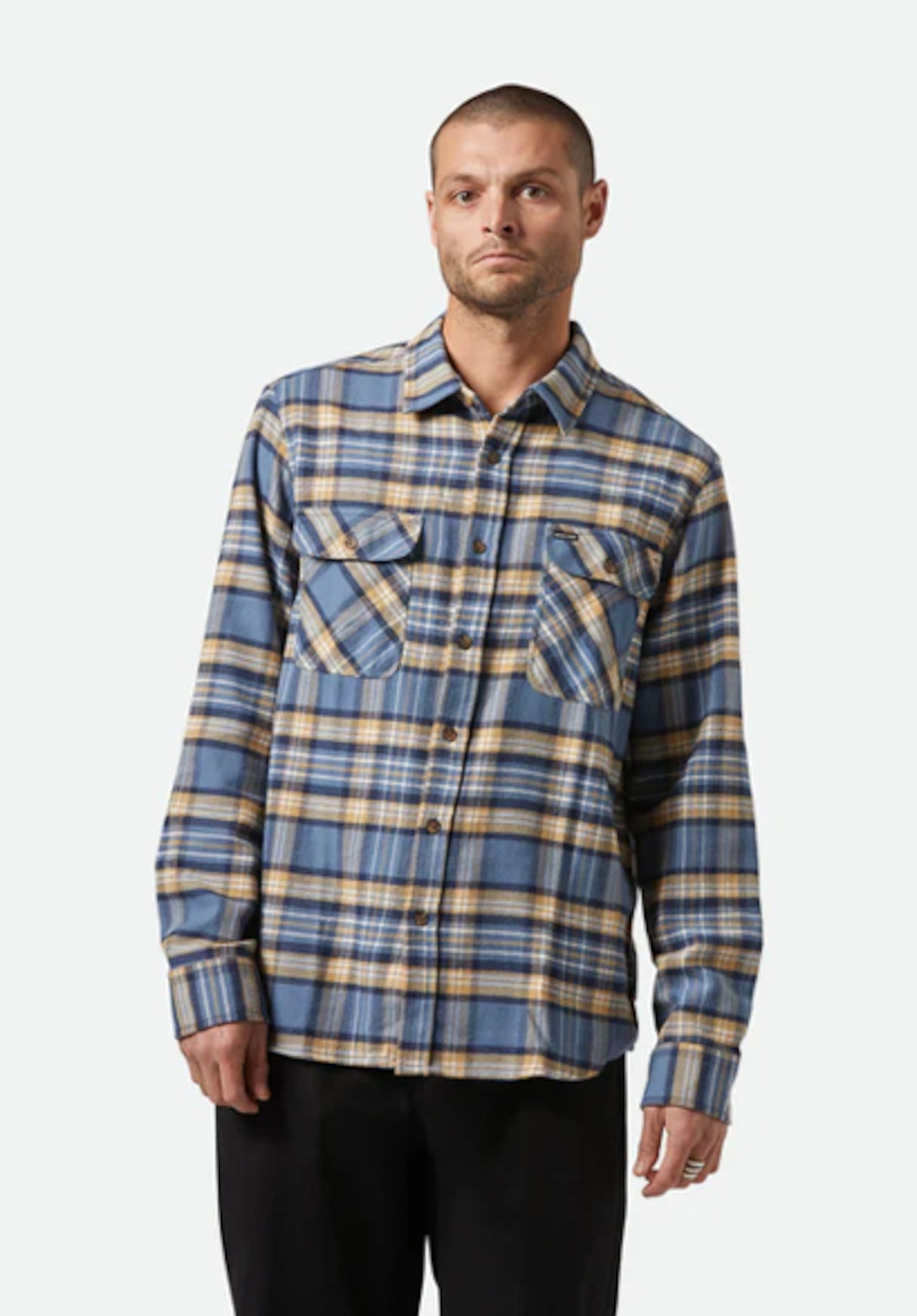 Bowery Flannel azureblue-washednavy-sand Vorderansicht