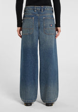 Mechanic Denim khakitintedblue Rueckenansicht