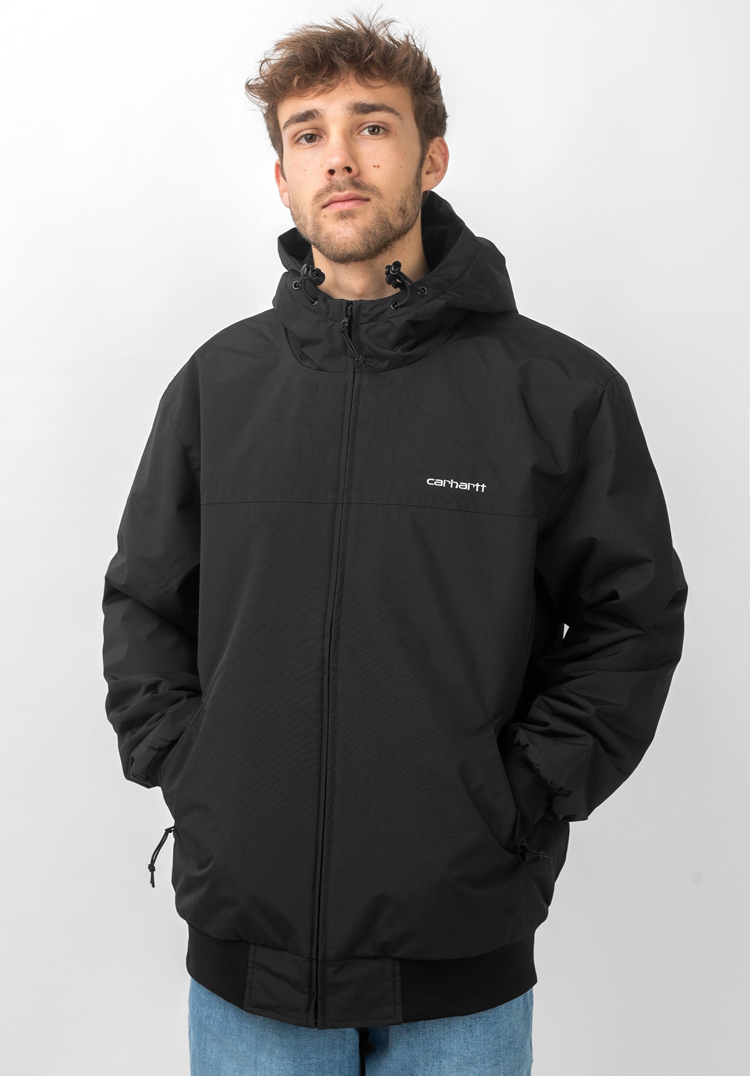 Hooded Sail Jacket Carhartt WIP Winter Jackets in black-white for