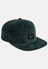 Flat 6-Panel Cap darkgreen cord Vorderansicht