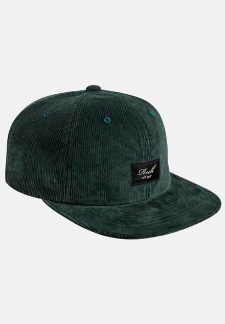 Flat 6-Panel Cap darkgreen cord Vorderansicht