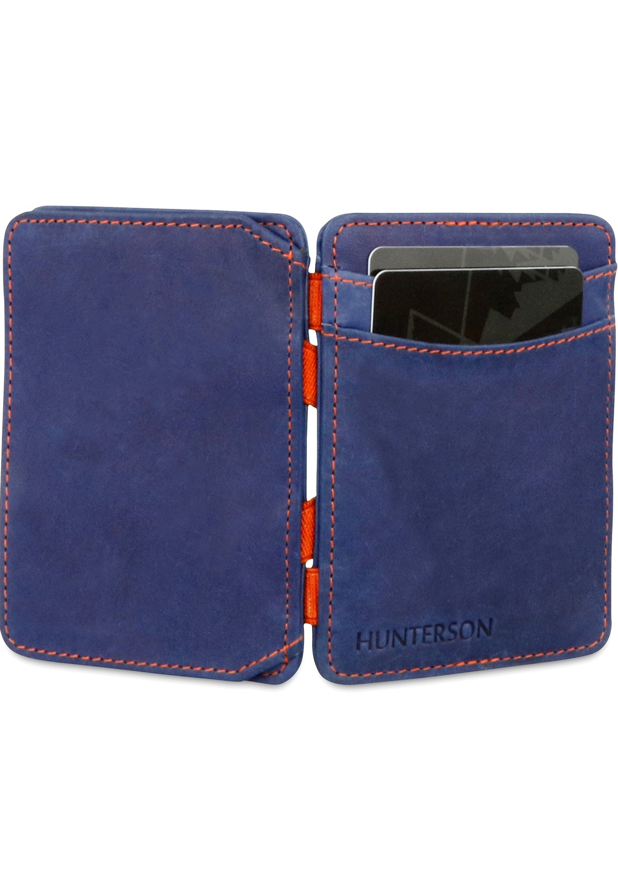 Magic Coin Wallet RFID blue-orange Closeup2