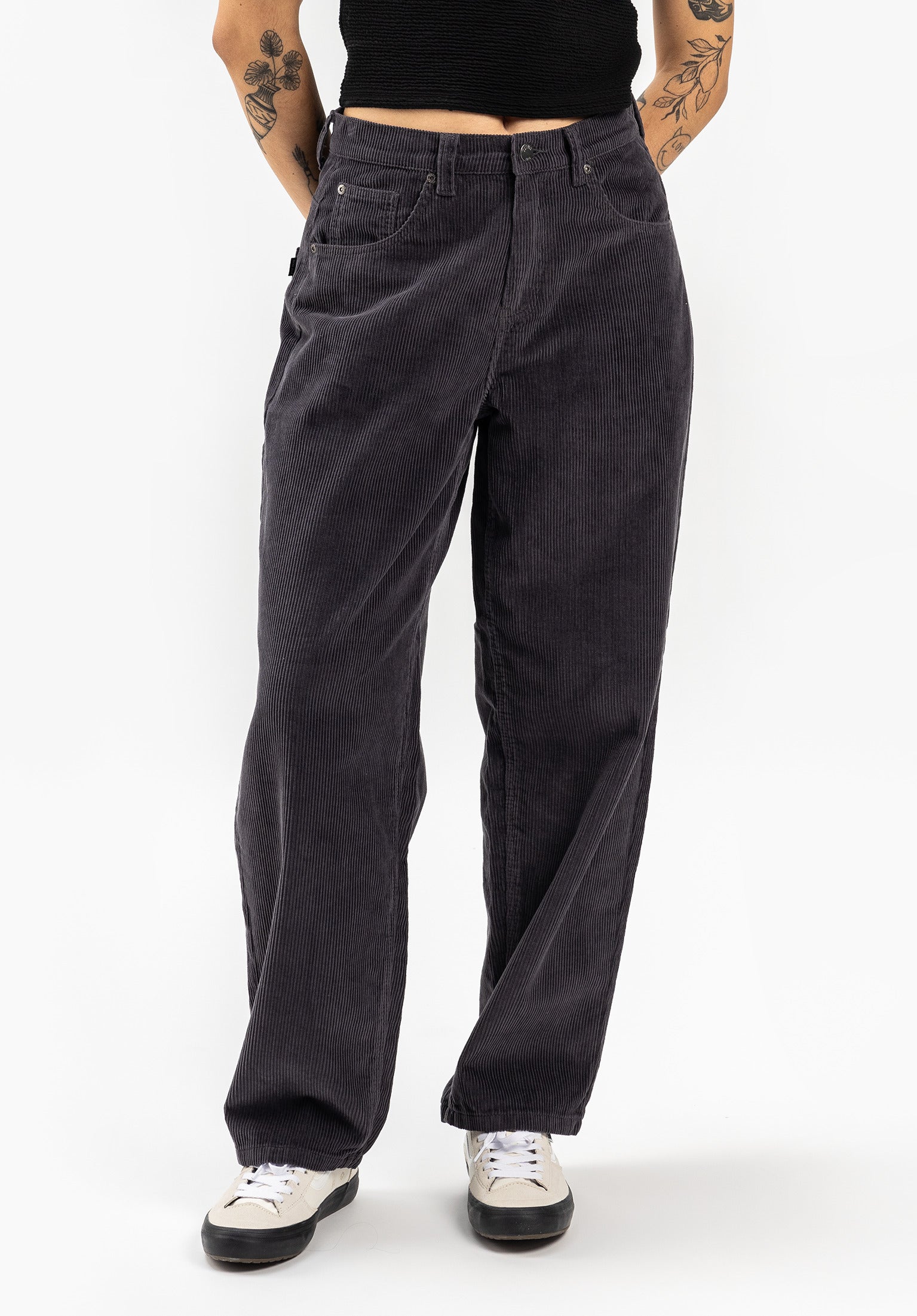 Alby-Baggy Cord TITUS Jeans in darkgrey-cord for women