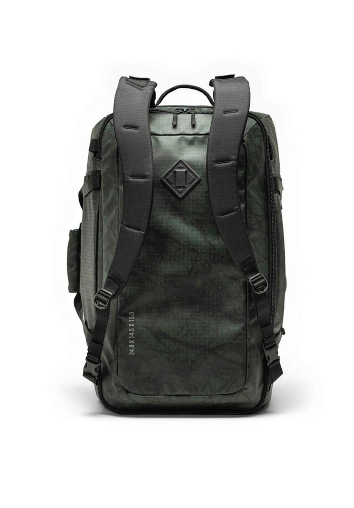 All Season Duffle 66 L pineneedle EQ camo Rueckenansicht