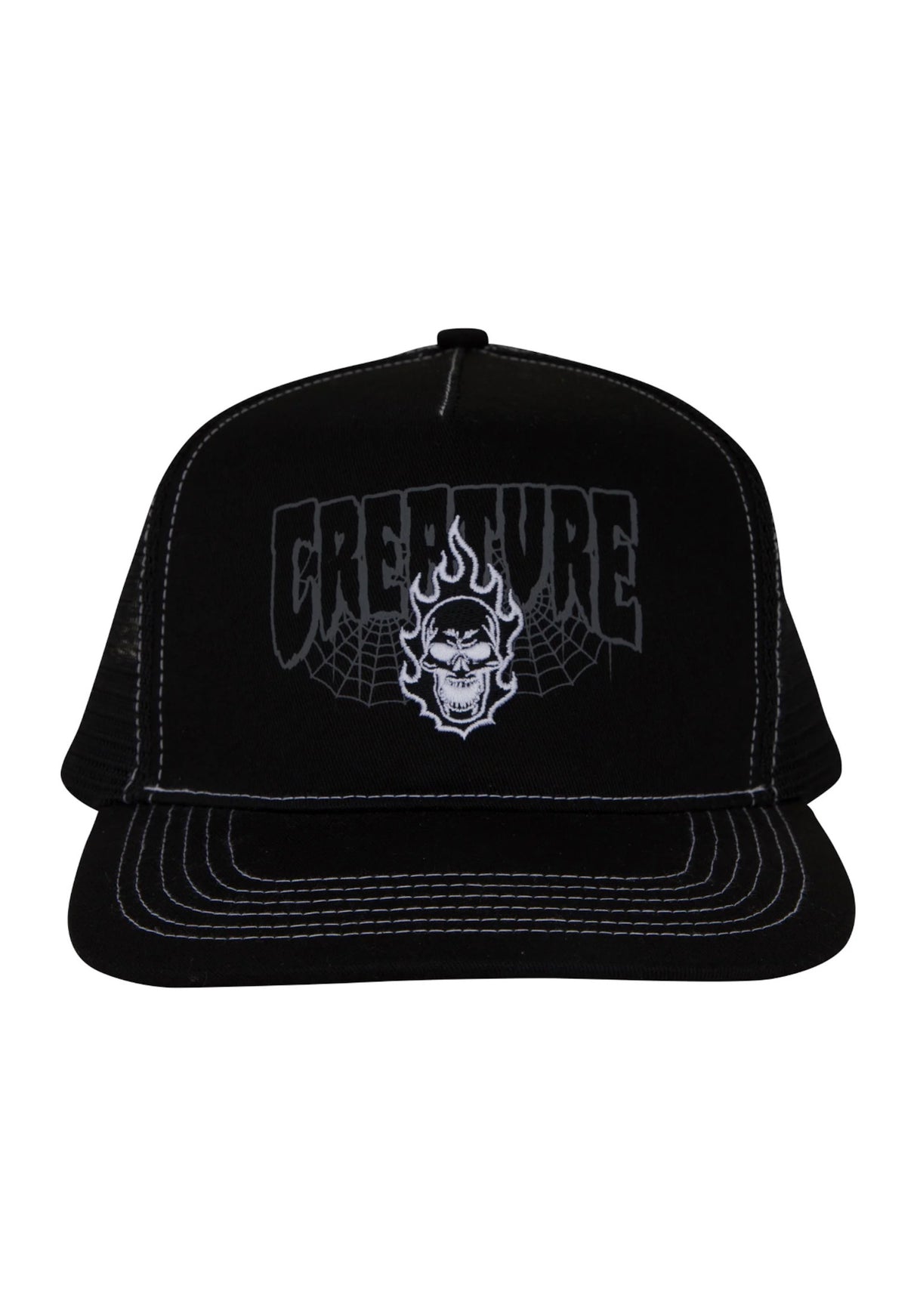 Bonehead 2 Relic Mesh Trucker 5-Panel structured black Closeup1