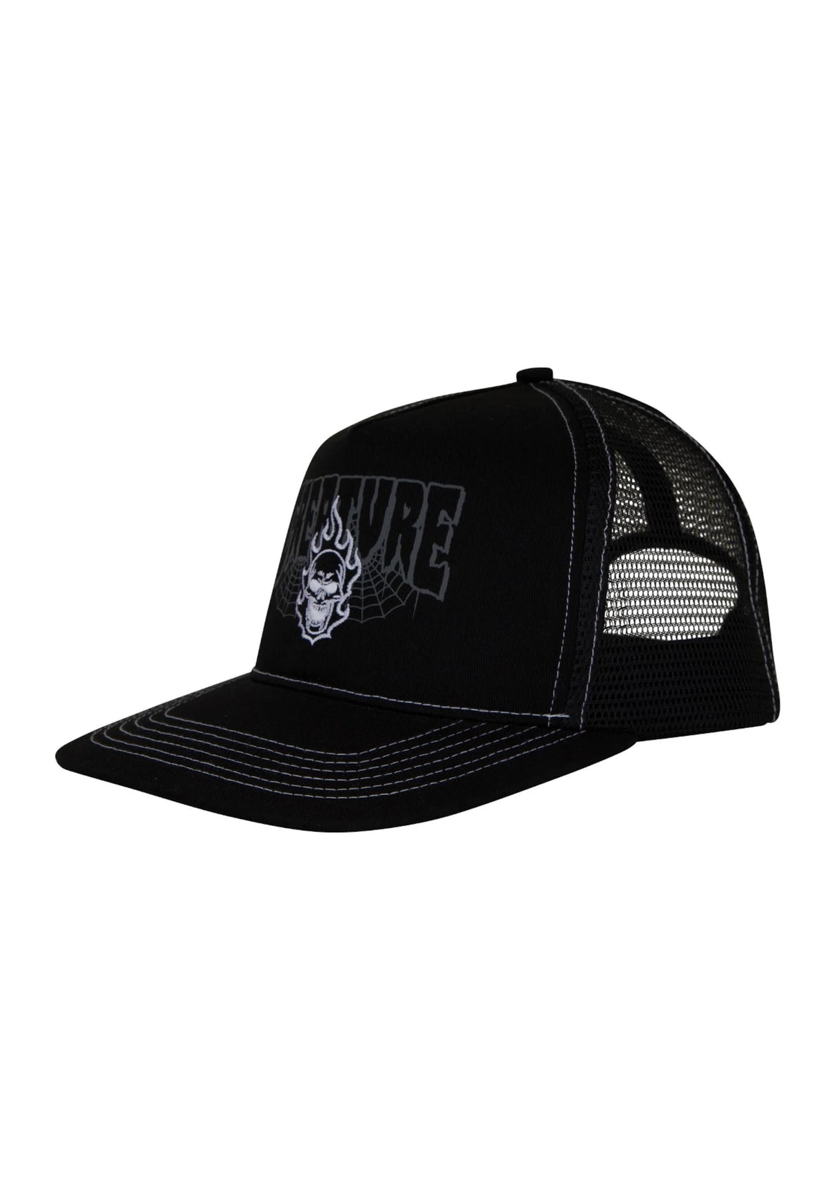 Bonehead 2 Relic Mesh Trucker 5-Panel structured black Vorderansicht