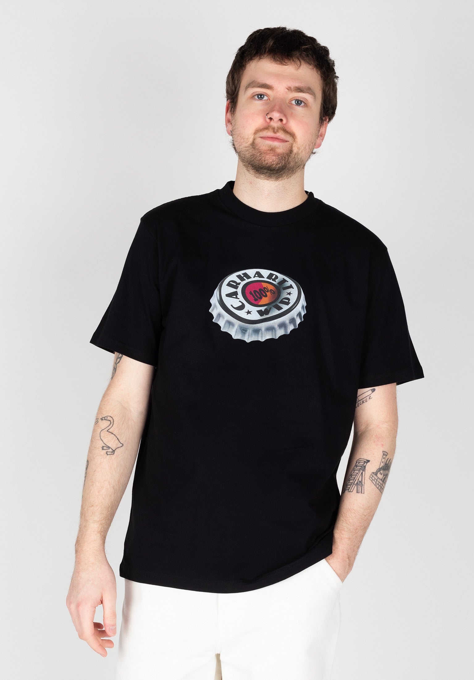 ★2024SS新作★CARHARTT★S/S BOTTLE CAP T-SHIRT Bottle Cap Carhartt WIP T-Shirt in black for men – TITUS