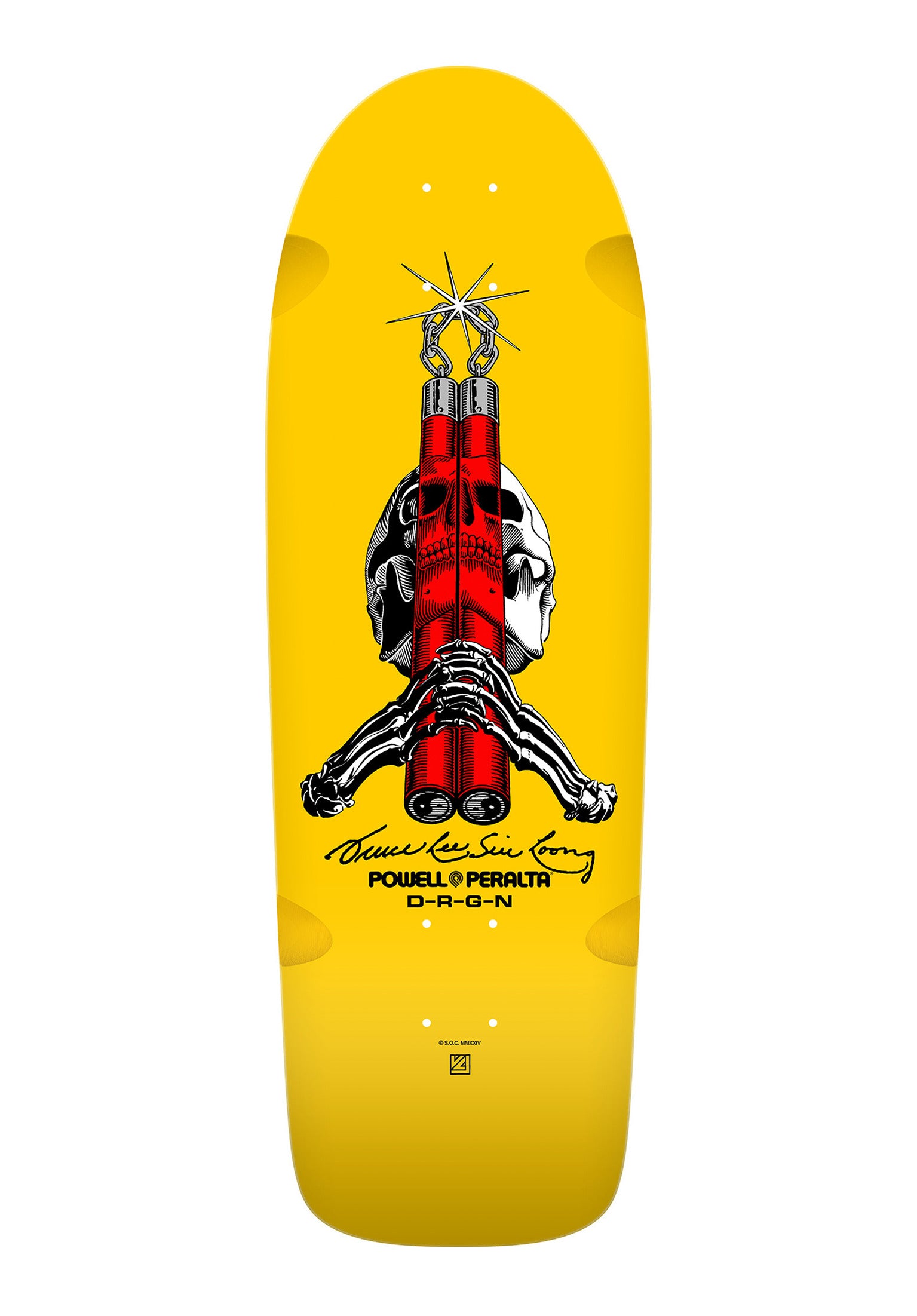 Bruce Lee x Skull & Nunchuck Powell-Peralta Deck in yellow – TITUS