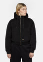 Corduroy Hooded Jacket black Vorderansicht