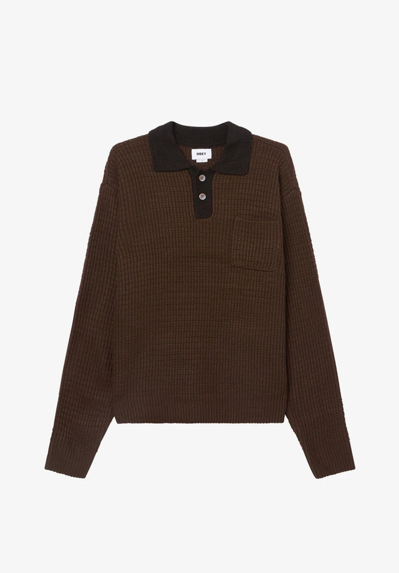 POLYPLOID ブラウン ポロセーター Danny Polo OBEY Sweater in darkbrown for men – TITUS