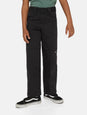 Double Knee Work Pant Youth black Vorderansicht