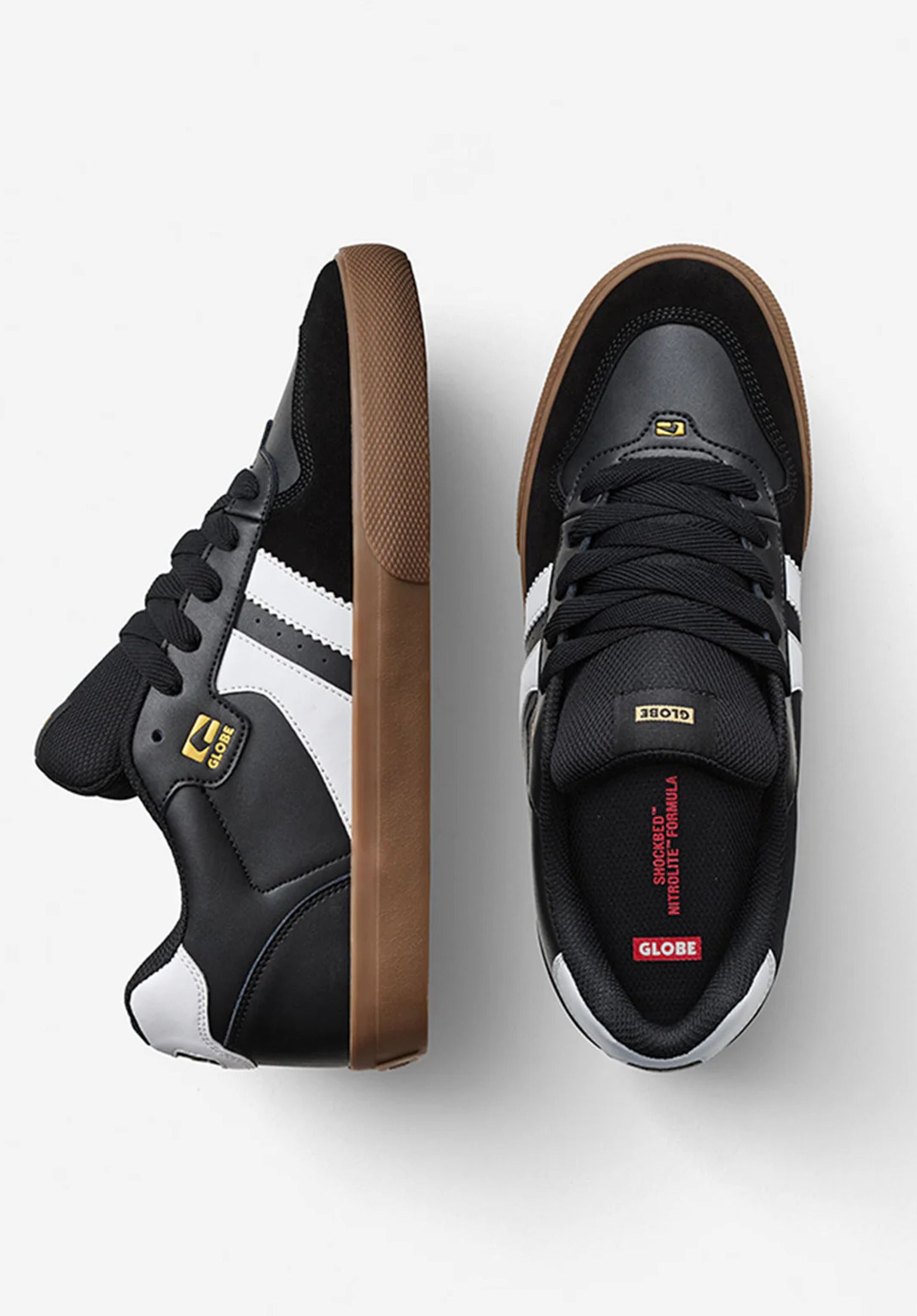 Encore 2 Globe Mens Shoes in black-white-tobacco for men – TITUS