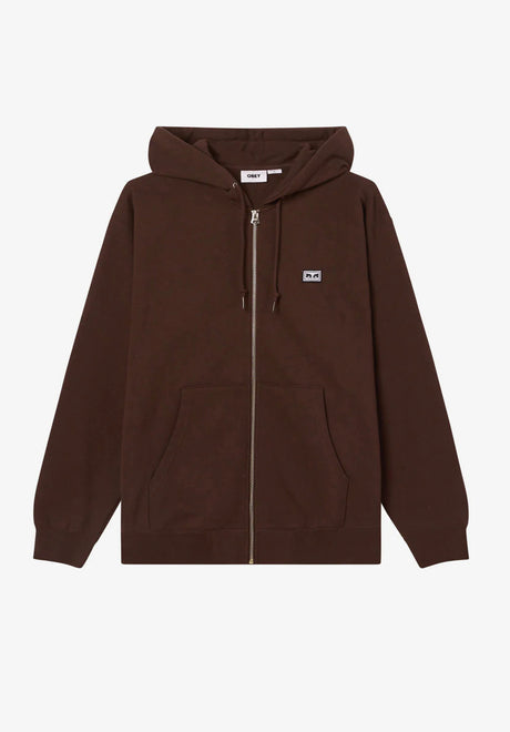 Established Works Eyes Zip Hood javabrown Vorderansicht