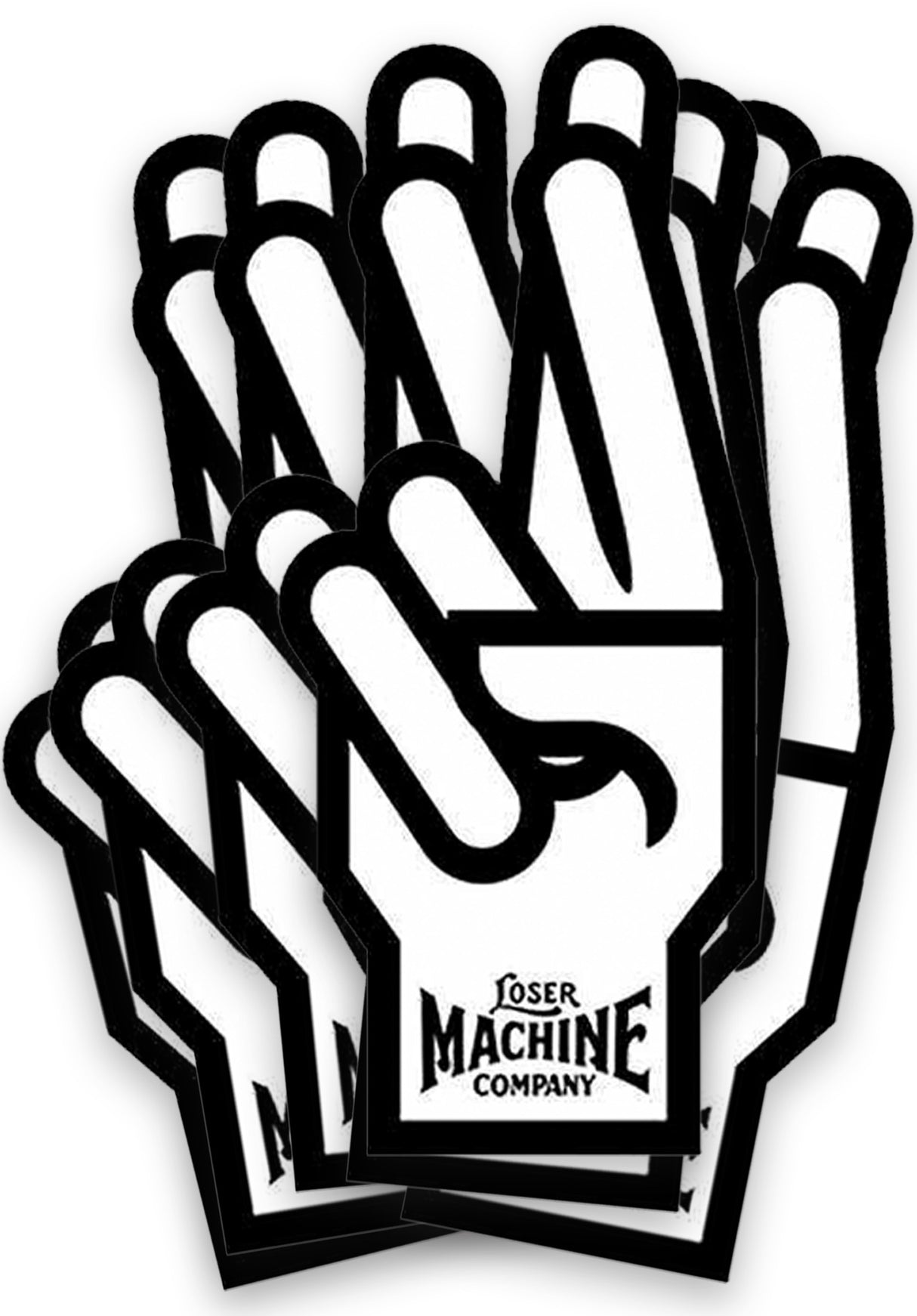 Good Luck Fingers Large Stickers Pack of 25 white Vorderansicht