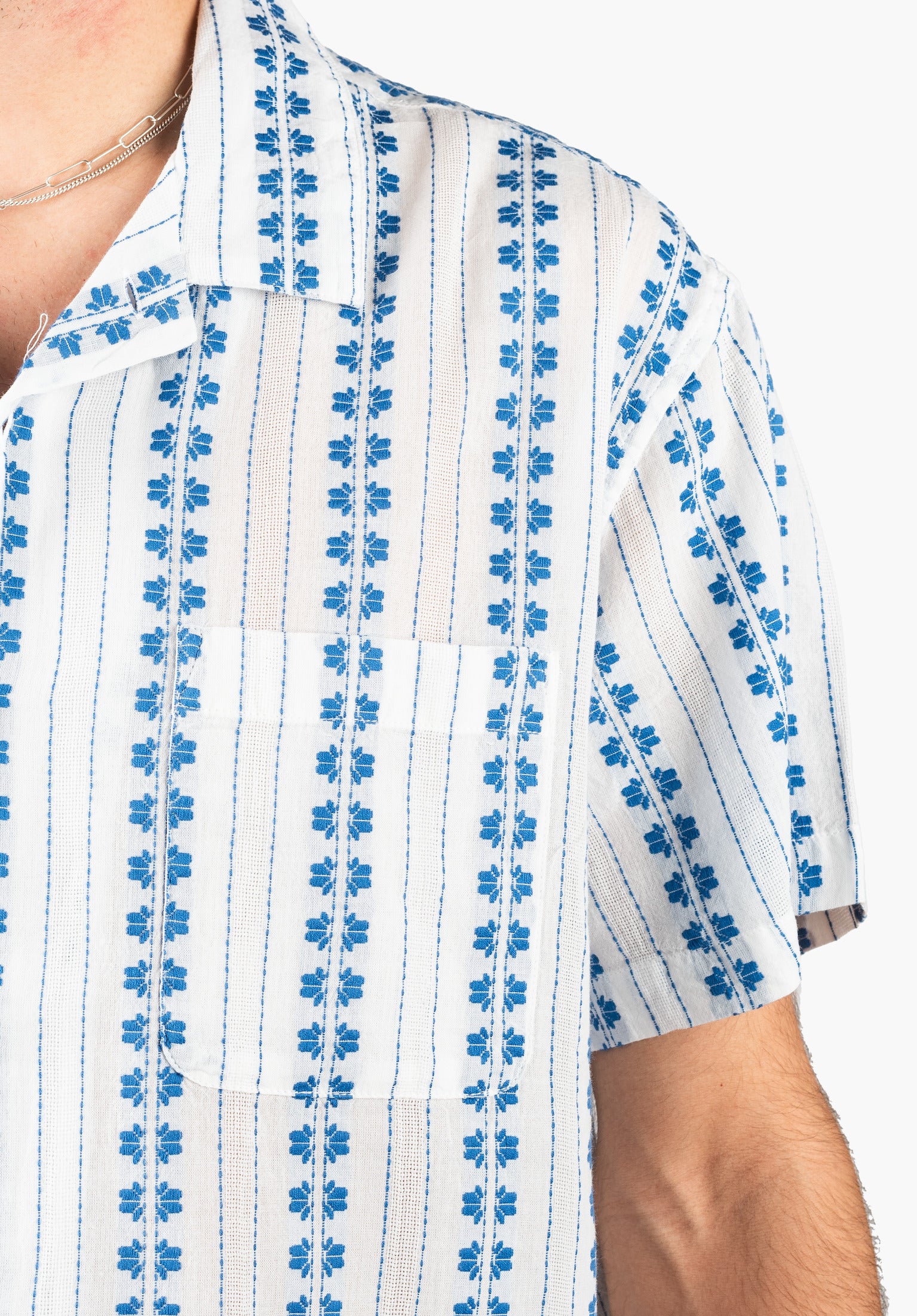 シャツ IONSEOUL Wavy Bohemian Mix Short Sleeve Shirt JE1074 Alix of Bohemia - Winn Wavy Zinnia Shirt