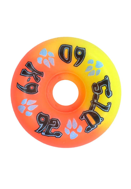 K-9 80's Wheels 92a neon yellow - neon orange Vorderansicht