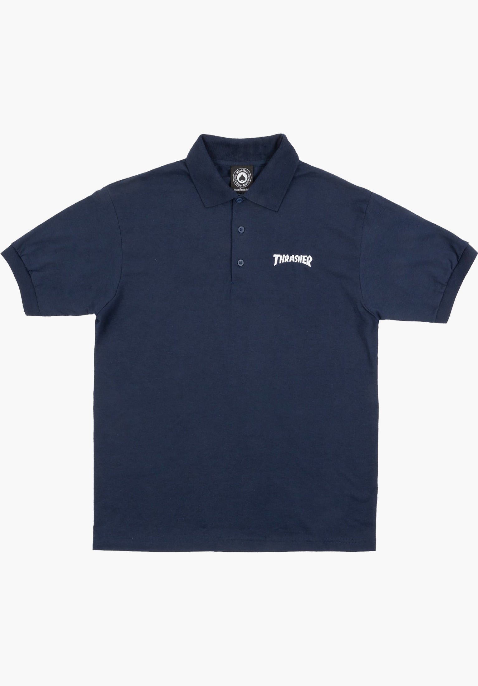 Logo Embroidered Thrasher Polo Shirt in navy for c TITUS