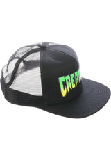 Logo Mesh Trucker 5-Panel Snapback structured black Closeup2