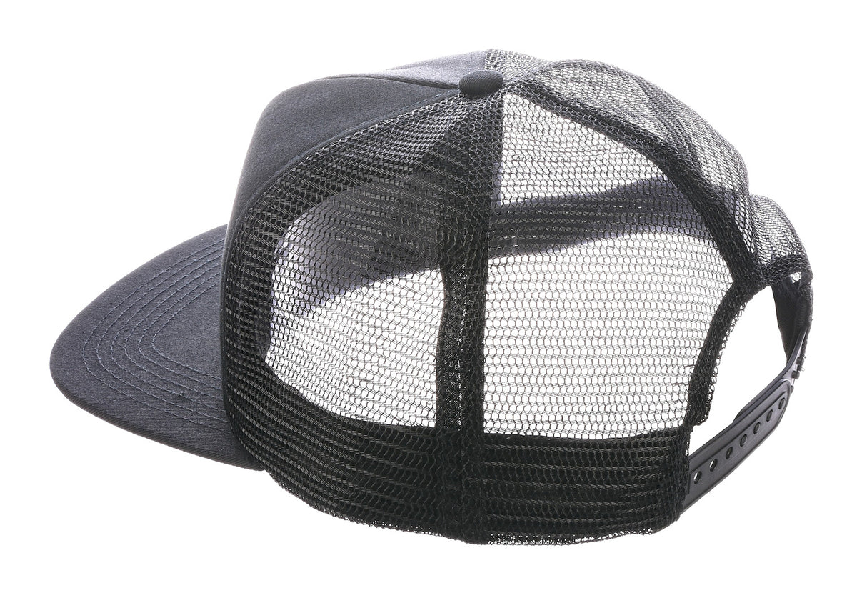 Logo Mesh Trucker 5-Panel Snapback structured black Rueckenansicht