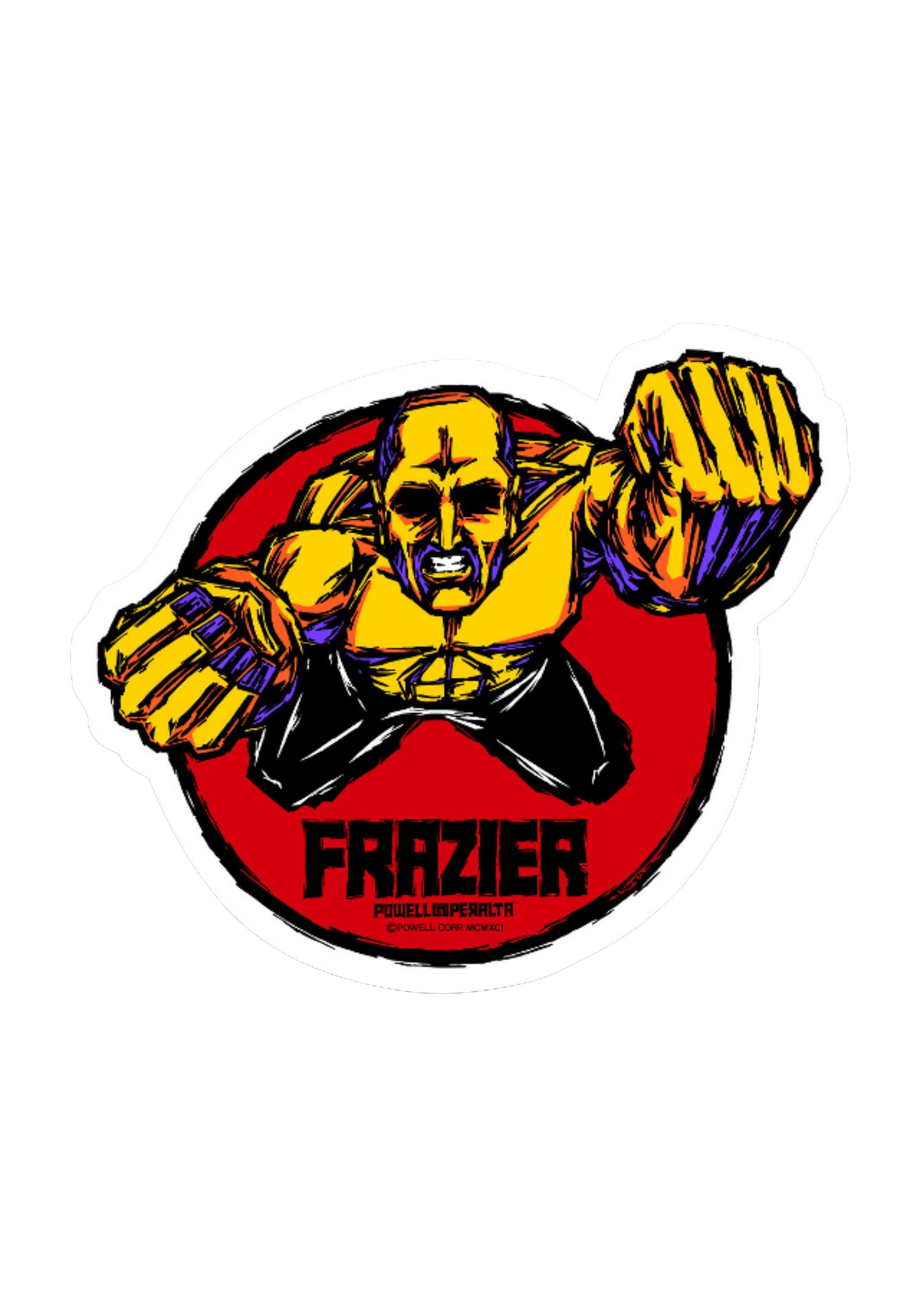 Mike Frazier Yellow Man Sticker multicolored Vorderansicht Zoom Image