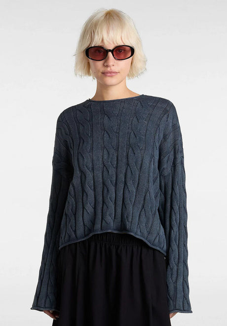 Mila Cable Knit Crop parisiannight Vorderansicht