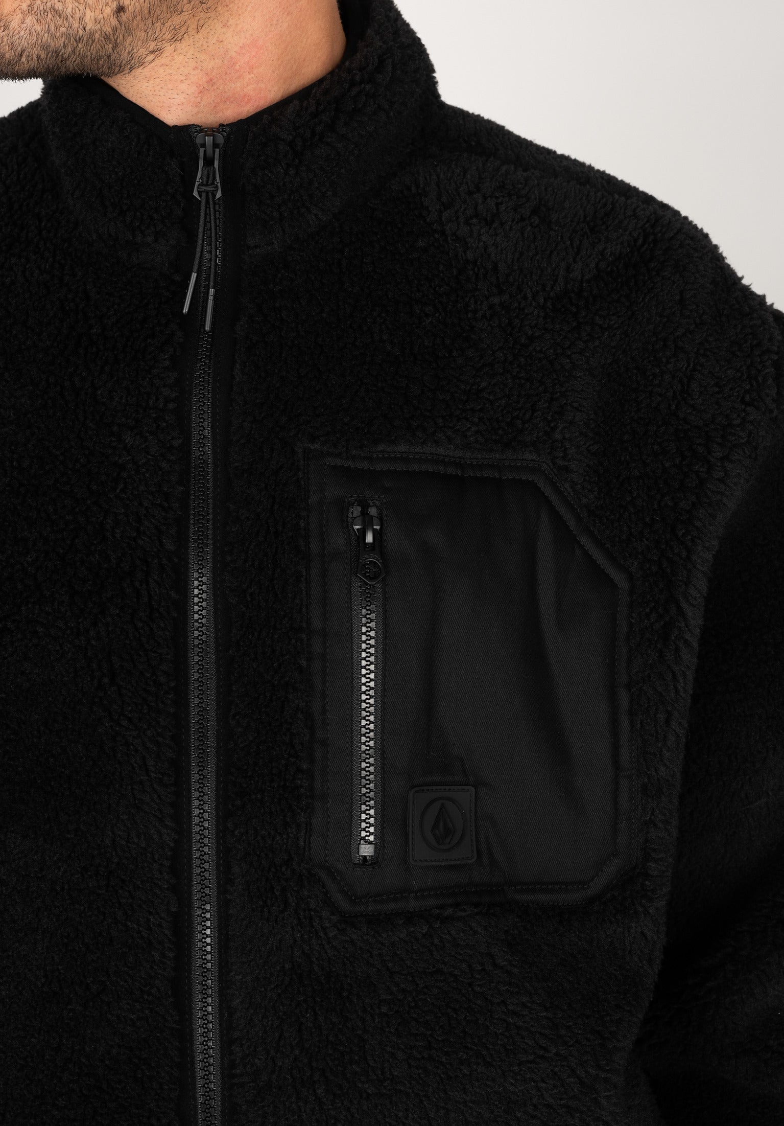 Muzzer Fuzzar Zip Volcom Light Jacket in black for men – TITUS