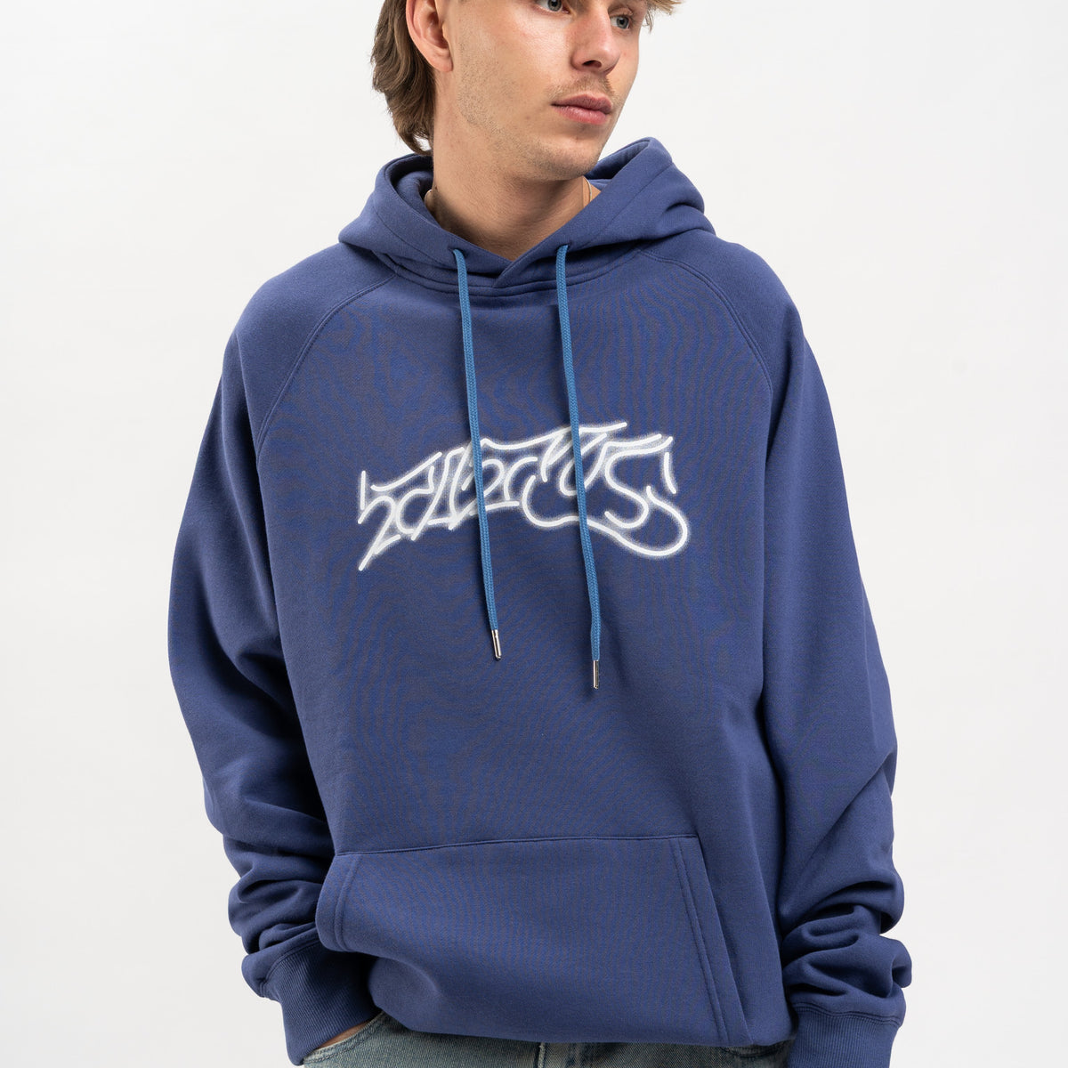 Retro Classic Logo Neon TITUS Hoodie in future-blue for men