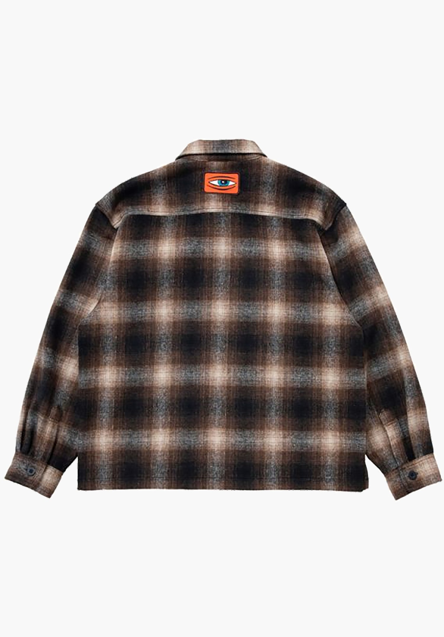 Sect Eye Patch Plaid Check Zip Shacket brown Rueckenansicht Zoom Image