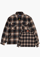 Sect Eye Patch Plaid Check Zip Shacket brown Vorderansicht