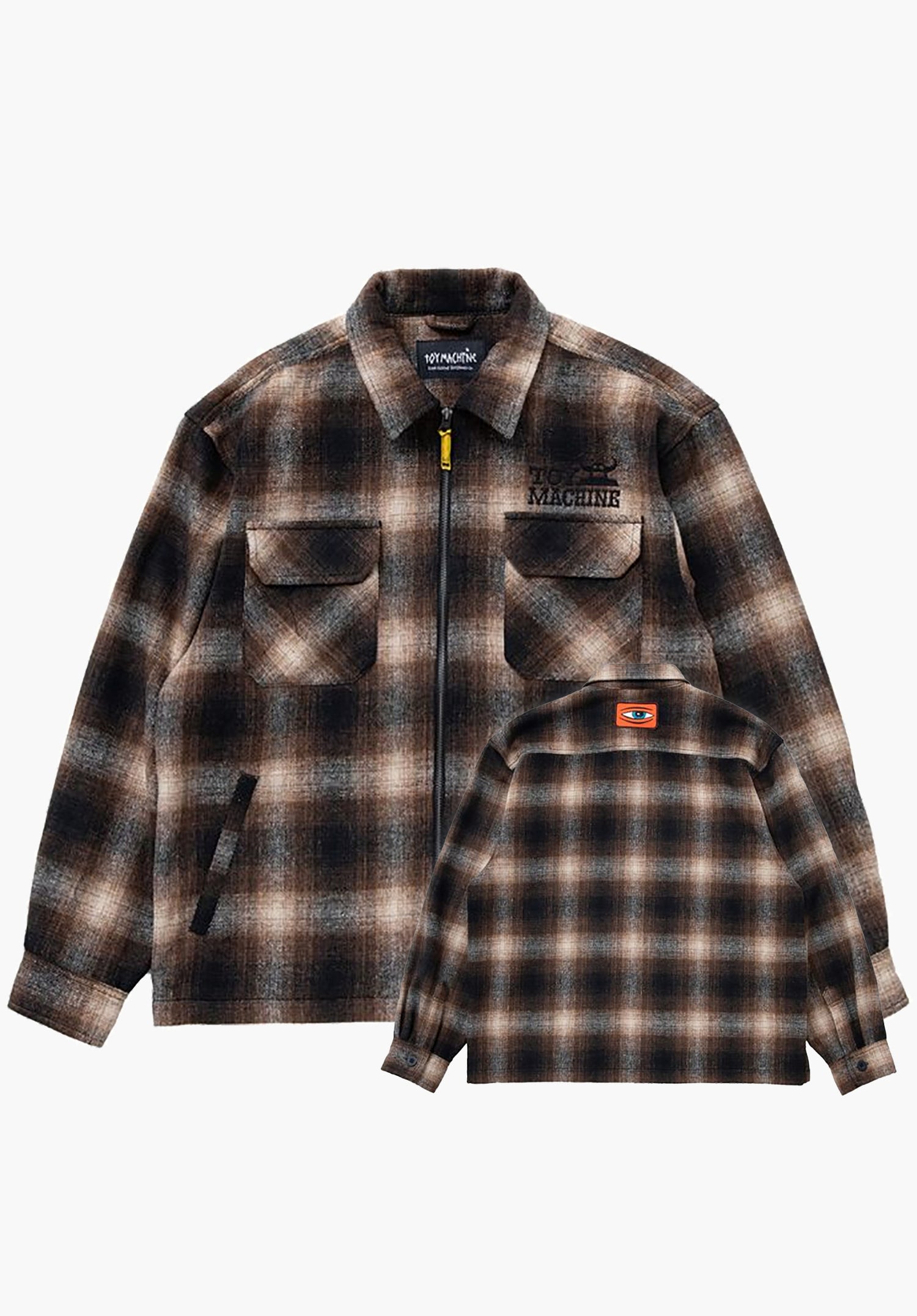 Sect Eye Patch Plaid Check Zip Shacket brown Vorderansicht Zoom Image
