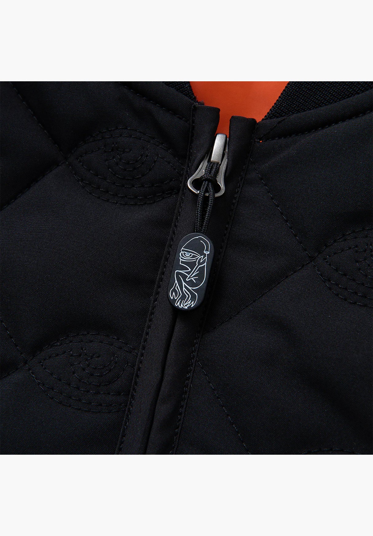 Sect Eye Stitch Quilted Bomber black Closeup1