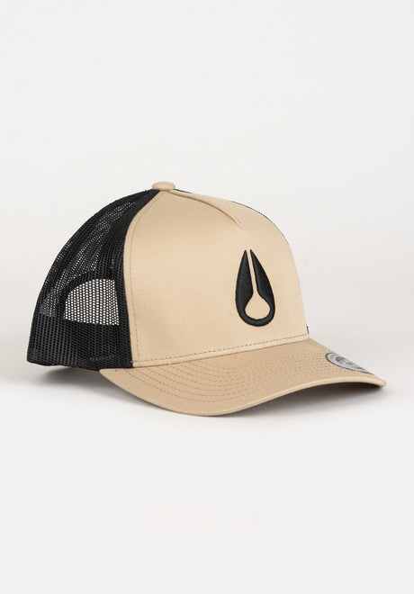 Iconed Trucker Hat khaki-black Vorderansicht