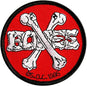 Cross Bones 3.5" Patch red Vorderansicht