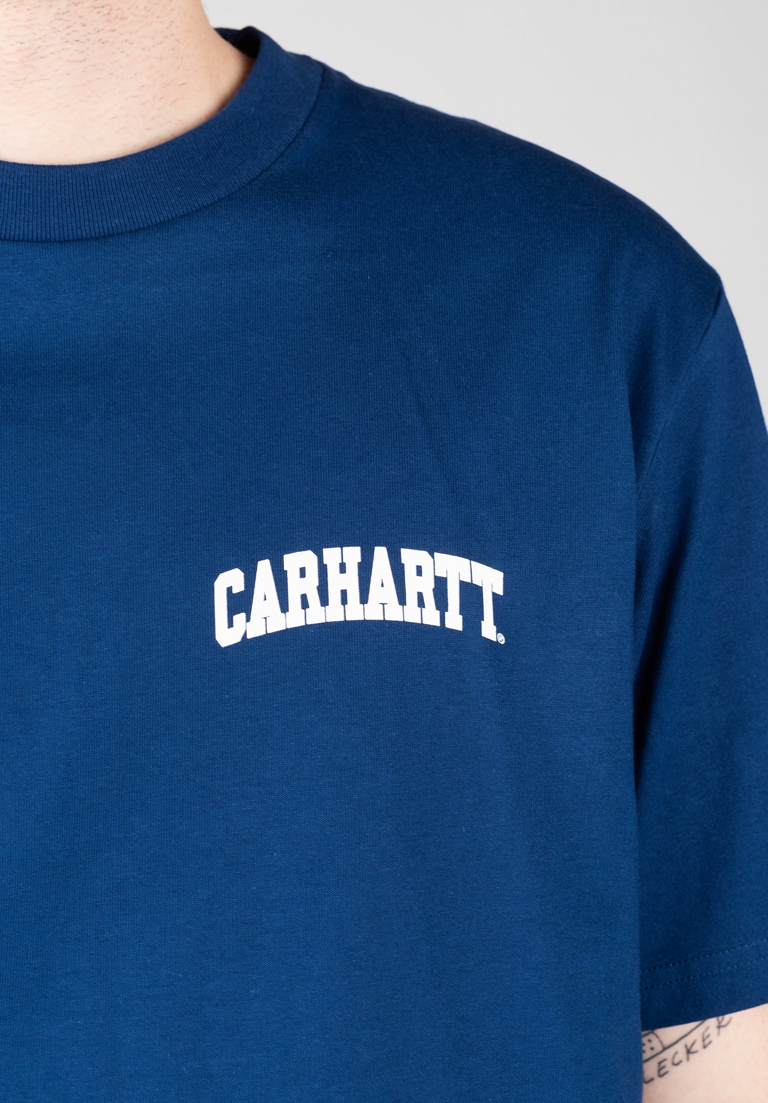 Tシャツ・カットソー Carhartt WIP \"University Script\" t-shirt Light Blue Carhartt WIP University T-Shirt | White-I034851-00A-Sky Blue