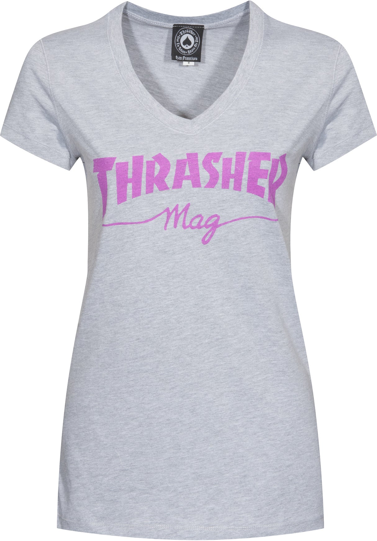 Mag Logo Girls V-Neck grey Vorderansicht