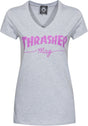 Mag Logo Girls V-Neck grey Vorderansicht