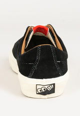 VM003 Suede Low black-white Seitenansicht