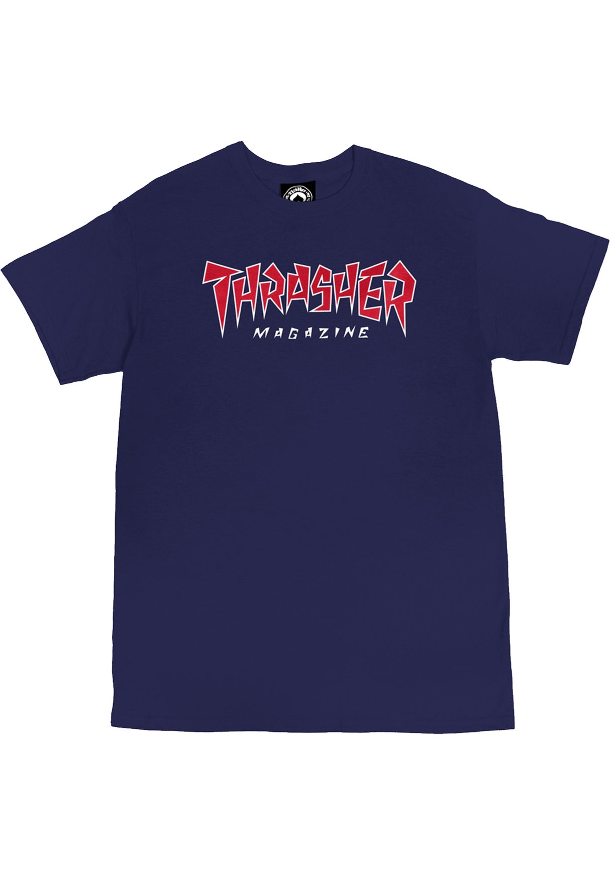 Jagged Logo Thrasher T-shirt in navy – TITUS - Main Image