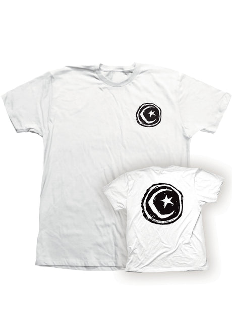 Star & Moon Front & Back Print white Vorderansicht