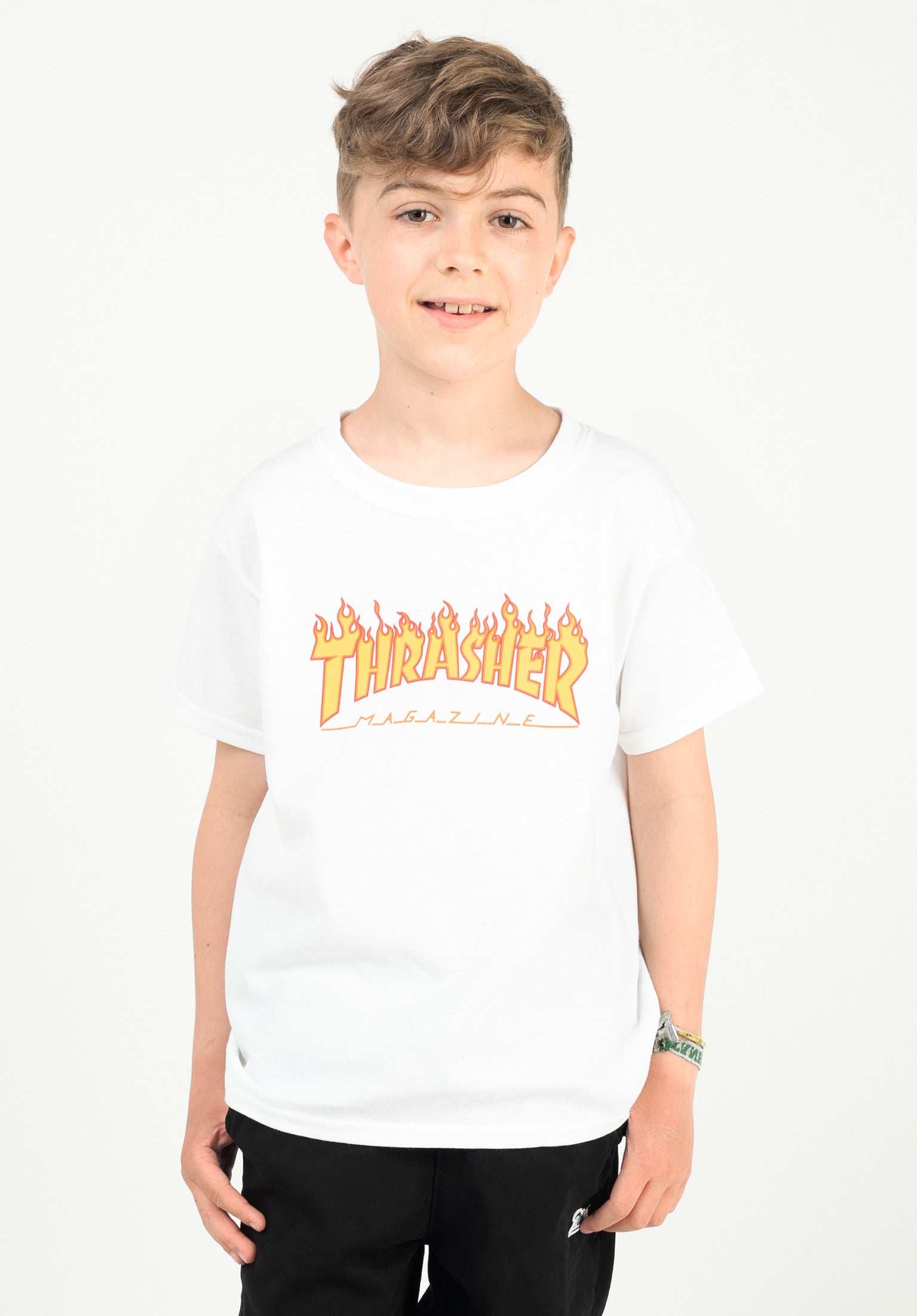 Flame Kids Thrasher T-Shirt in white for kids – TITUS