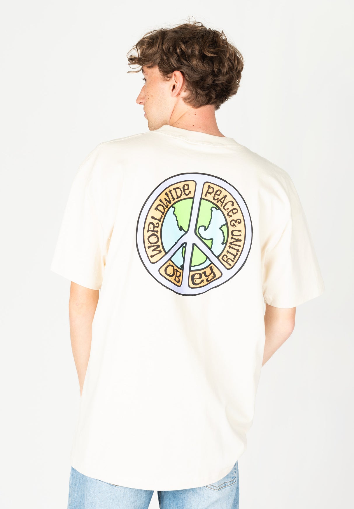 Peace & Unity OBEY Camiseta en cream para Hombre – TITUS