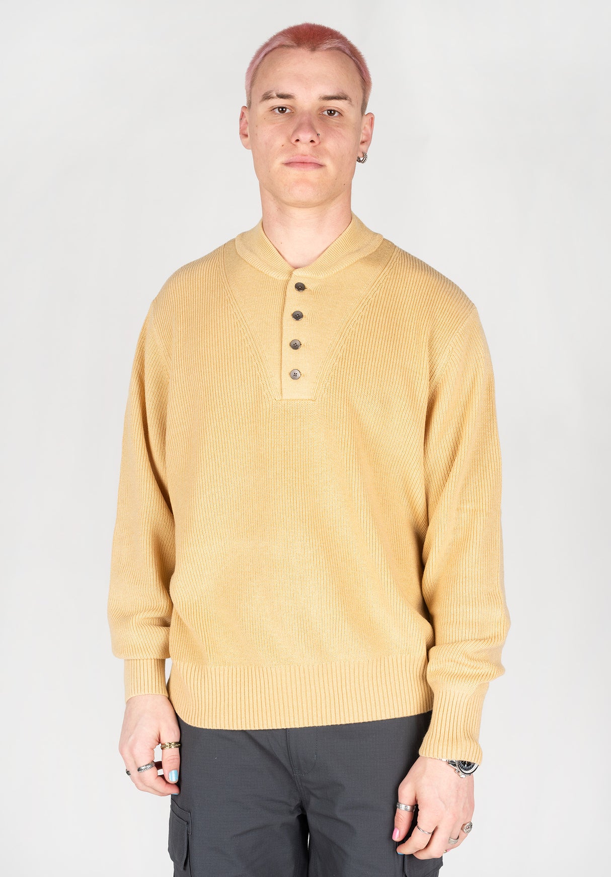 Military Henley sesame Vorderansicht