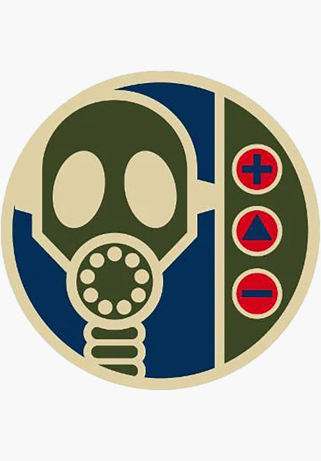 Gas Mask Decal multicolored Vorderansicht