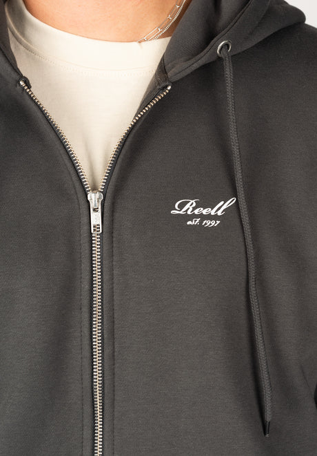 Reell Staple Logo Zip Zip-Hoodie vulcangrey – View 3