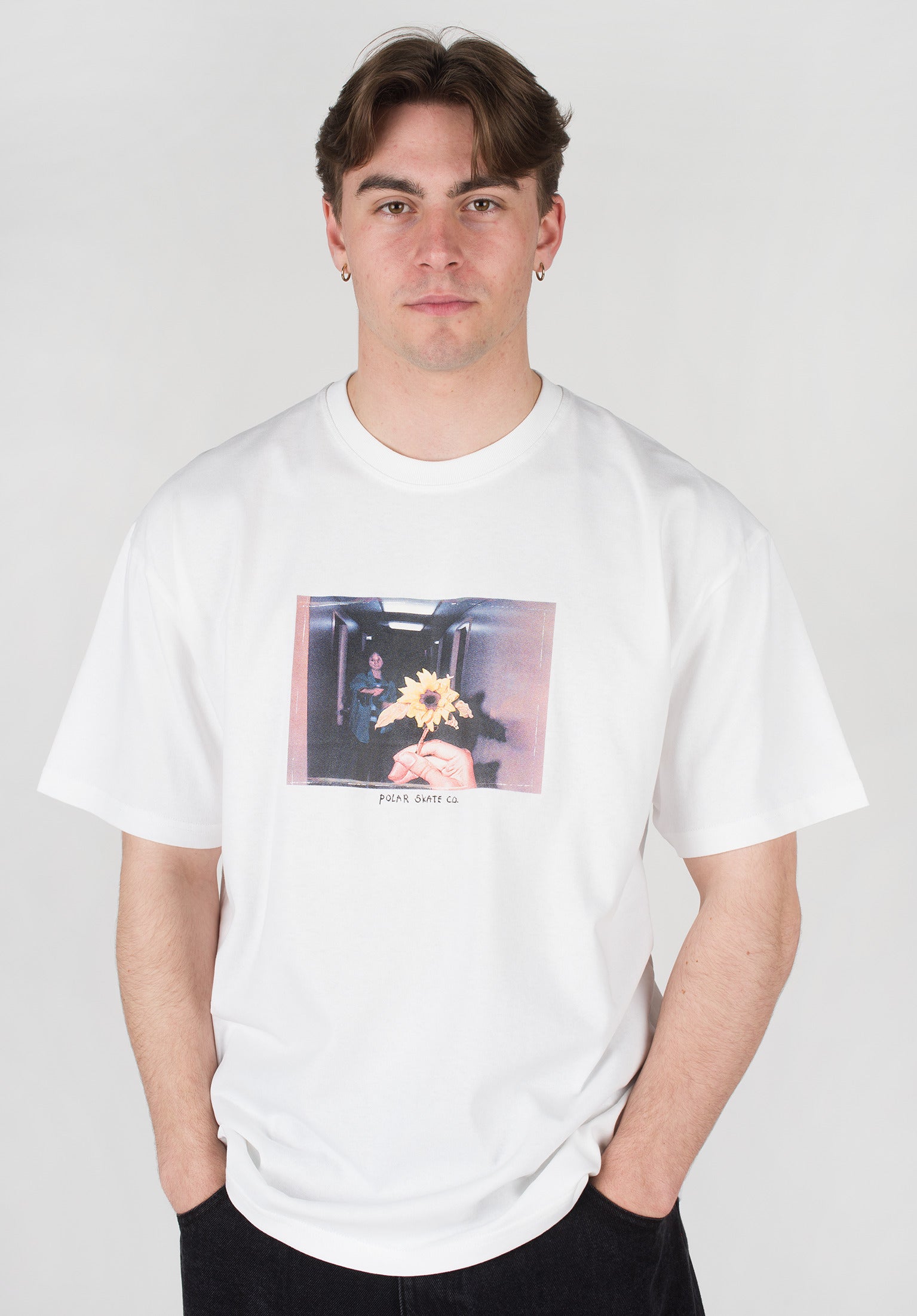 【POLAR SKATE CO】 Dead Flowers Tee [White] Polar Skate Co. Men's Dead Flowers T-Shirt in White Polar